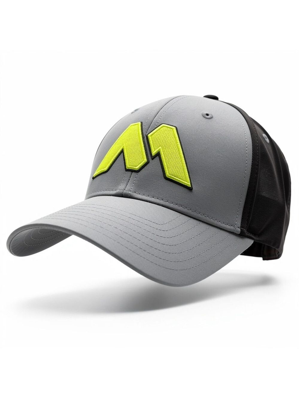 TaylorMade Gray and Black Hat with Yellow Logo